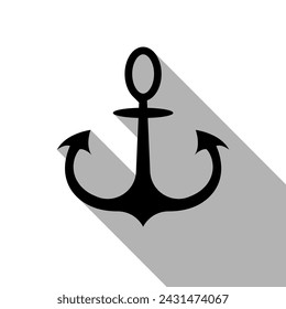 Icono de anclaje. Elemento de envío. Puerto, puerto. Símbolo de la Marina. Aplicado para diseño, presentación, sitio web o elementos de aplicaciones - Vector.