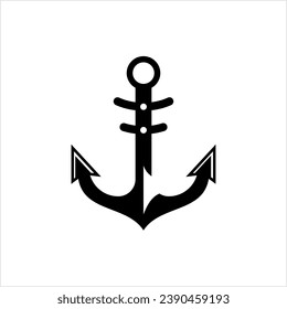 Anchor Icon, Ship Anchor Icon Vector Art Illustration
