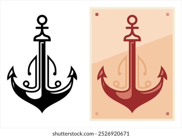 Anchor Icon, Ship Anchor Icon Vector Art Illustration