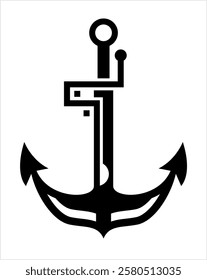 Anchor Icon, Ship Anchor Icon Vector Art Illustration