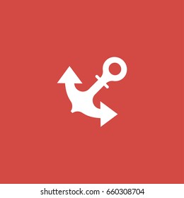 anchor icon. sign design. red background