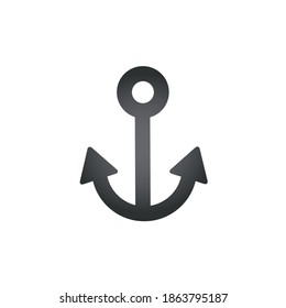Ankersymbol. Ankerzeichen auf weißem Hintergrund, Vektorgrafik.