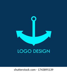 Anchor icon as a sign of shipping, sea and ship. The rank icons are blue, captain and sailor