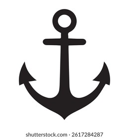 A anchor icon silhouette on white background Vector Design.