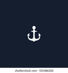 Anchor icon silhouette vector illustration