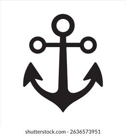 anchor icon silhouette vector on white background.