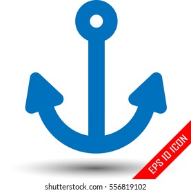 Anchor icon. Simple picture of anchor isolated on white background. Vector illustration.