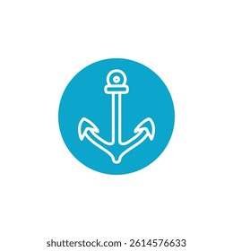 anchor icon Simple thin line stroke vector