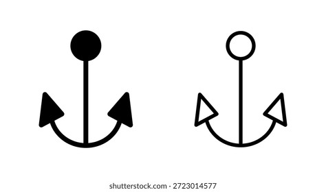 Símbolo de ícone de âncora para aplicativos e sites. Sinal e símbolo de âncora. Ícone de âncora marinho.