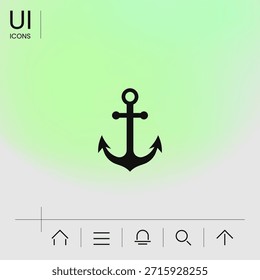 Símbolo de icono de ancla. Elemento para su diseño