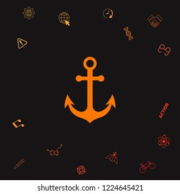 Anchor icon symbol. Graphic elements for your design