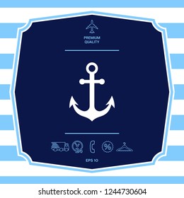 Anchor icon symbol. Graphic elements for your design