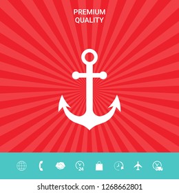 Anchor icon symbol. Graphic elements for your design