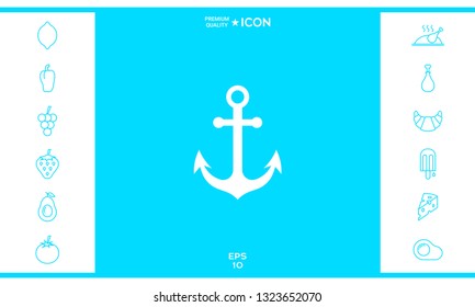 Anchor icon symbol. Graphic elements for your design