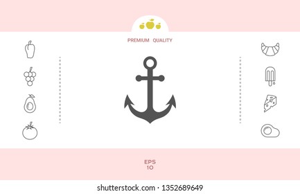 Anchor icon symbol. Graphic elements for your design