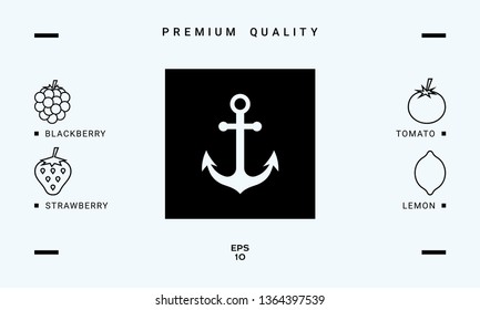 Anchor icon symbol. Graphic elements for your design
