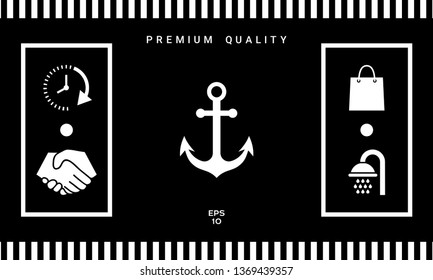 Anchor icon symbol. Graphic elements for your design