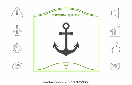 Anchor icon symbol. Graphic elements for your design