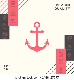 Anchor icon symbol. Graphic elements for your design