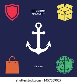Anchor icon symbol. Graphic elements for your design