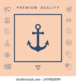 Anchor icon symbol. Graphic elements for your design