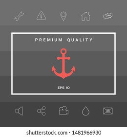 Anchor icon symbol. Graphic elements for your design