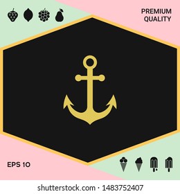 Anchor icon symbol. Graphic elements for your design