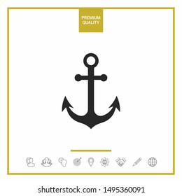 Anchor icon symbol. Graphic elements for your design