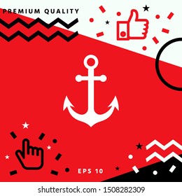 Anchor icon symbol. Graphic elements for your design