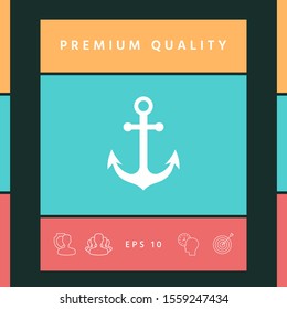 Anchor icon symbol. Graphic elements for your design