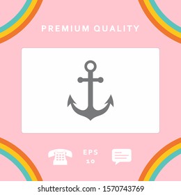 Anchor icon symbol. Graphic elements for your design