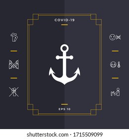 Anchor icon symbol. Graphic elements for your design