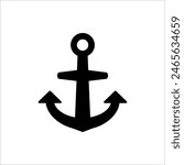 Anchor icon. Anchor symbol logo. Anchor marine icon.