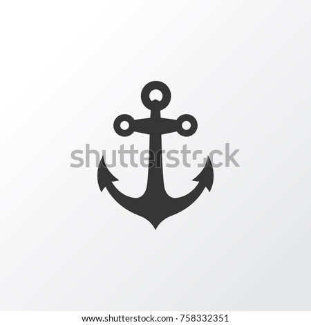 Anchor Icon Symbol. Premium Quality Isolated Boat Stability Element In Trendy Style.