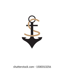 Anchor icon and symbol vector illustration