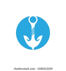 Anchor icon and symbol vector illustration