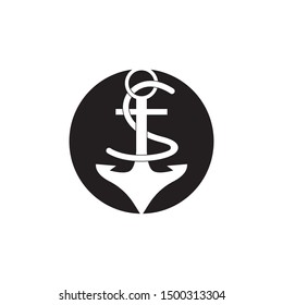 Anchor icon and symbol vector illustration