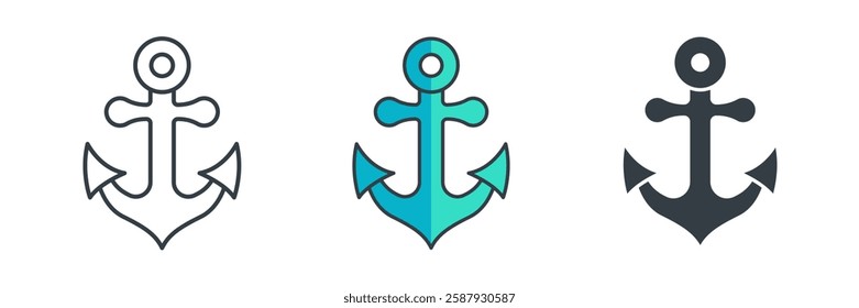 Anchor icon symbol vector illustration isolated on white background