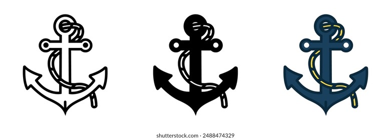 The Anchor icon symbolizes stability and security, perfect for maritime websites, nautical blogs, and marine-themed projects.