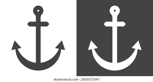 Ankersymbol Dünnlinien-Illustrationssatz