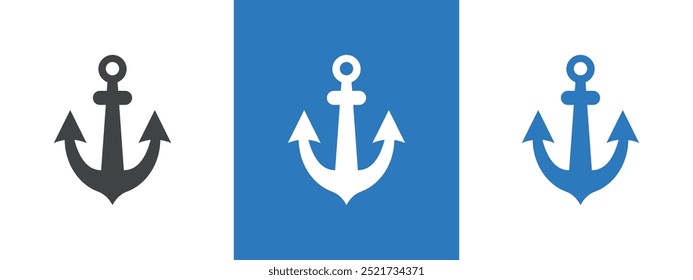 Anchor icon thin line illustration