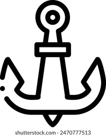 anchor icon. Thin Linear Style Design Isolated On White Background