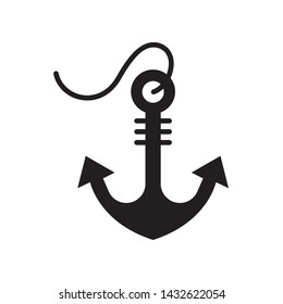 Anchor icon in trendy flat style design. Vector graphic illustration. Suitable for website design, logo, and ui. EPS 10.
