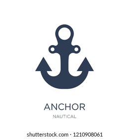 Anchor icon. Trendy flat vector Anchor icon on white background from Nautical collection, vector illustration can be use for web and mobile, eps10