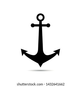 anchor icon vector in black color illustration