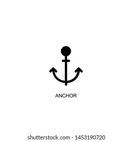 anchor icon vector black design
