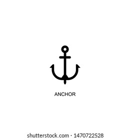 anchor icon vector black design