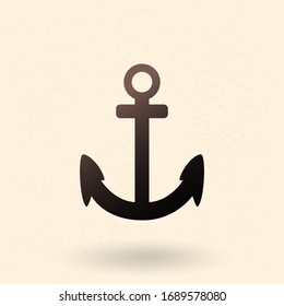 Icono de ancla. Ilustración de silueta negra vectorial.