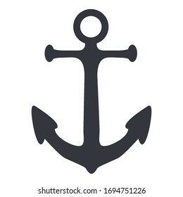 Anchor Icon. Vector Black Silhouette Illustration.