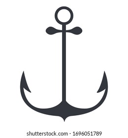 Anchor Icon. Vector Black Silhouette Illustration.